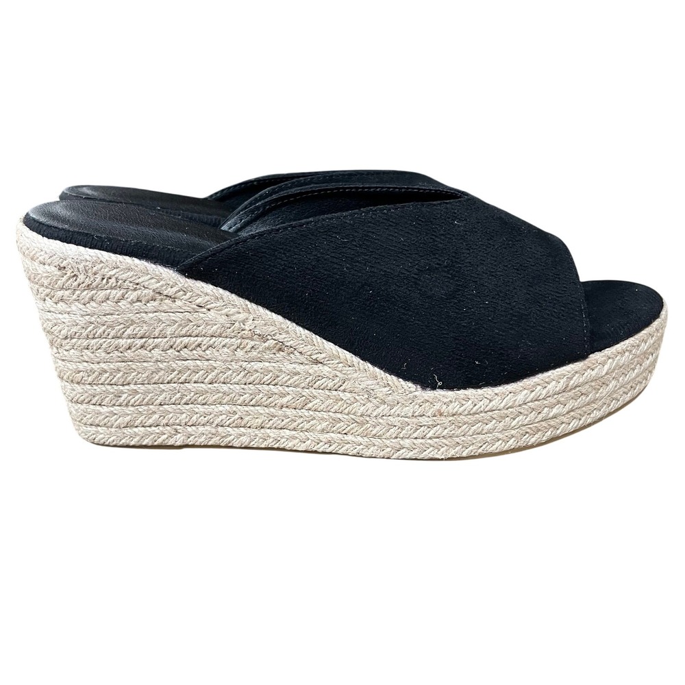 Womens‎ Espadrille Wedge Sandals Peep Toe Sz 10.5 Casual Boho Beach Resortwear